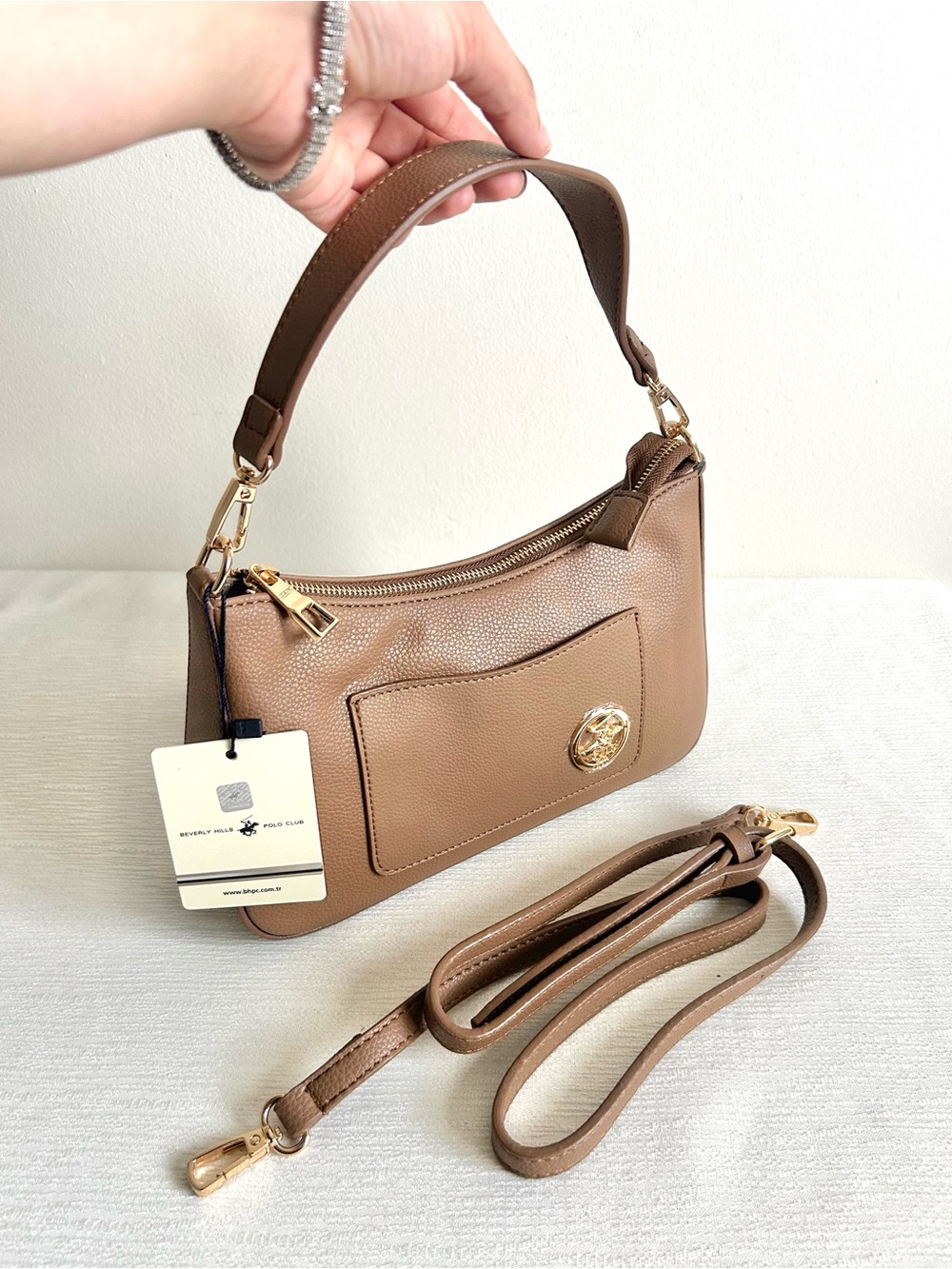 Beverly Hills Polo Club Tan Shoulder/crossbody Bag